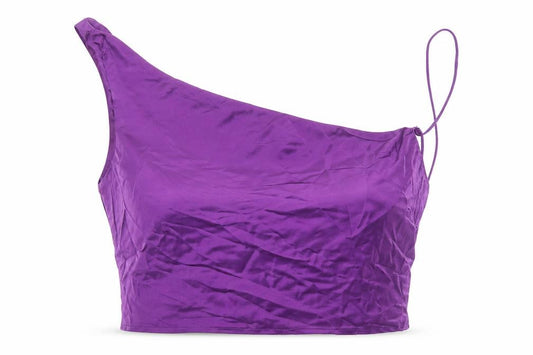 Zara Womens Purple Polyester Cropped Tank Size S Square Neck