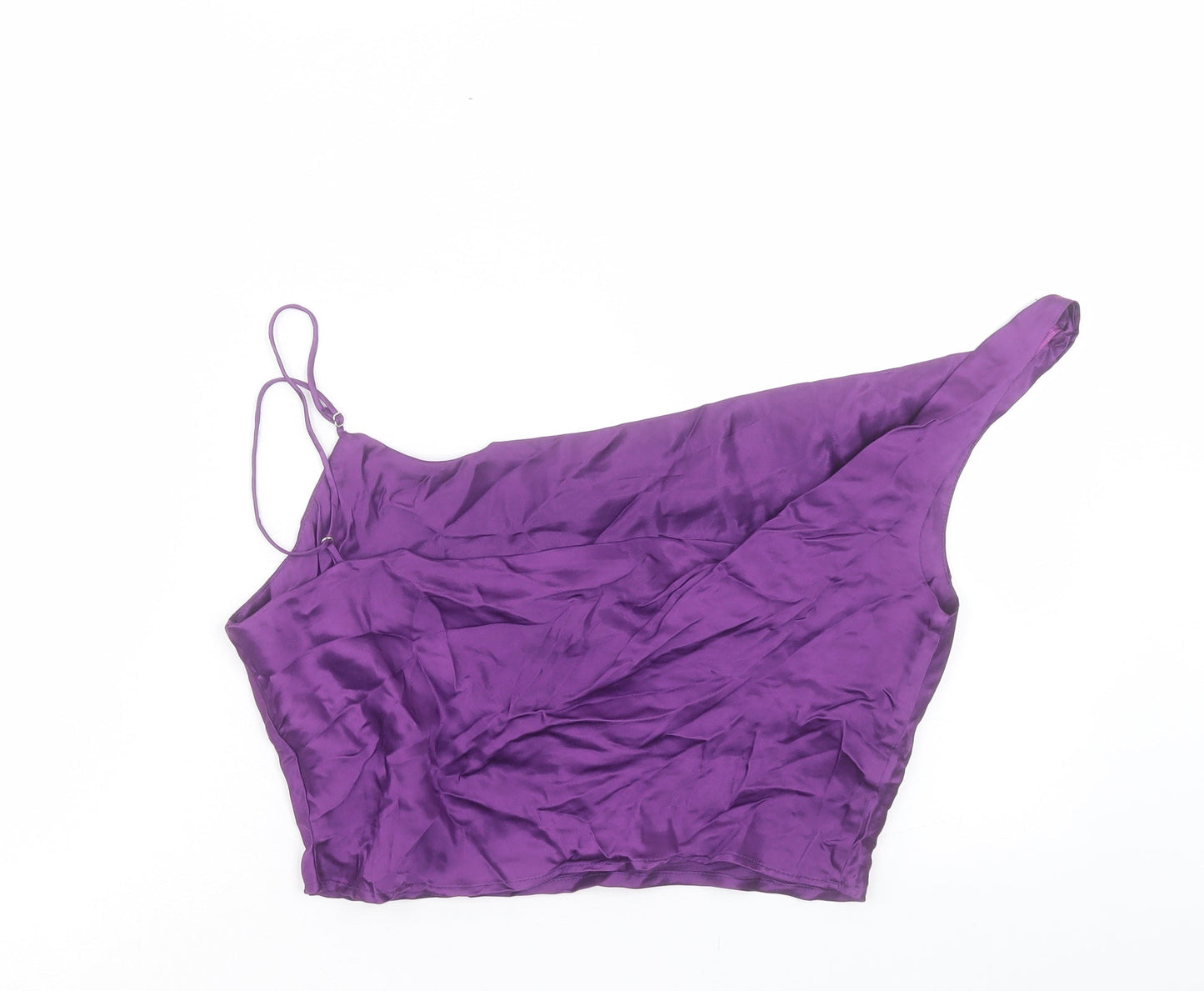 Zara Womens Purple Polyester Cropped Tank Size S Square Neck
