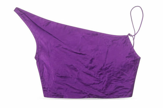 Zara Womens Purple Cropped Tank Size S Boat Neck