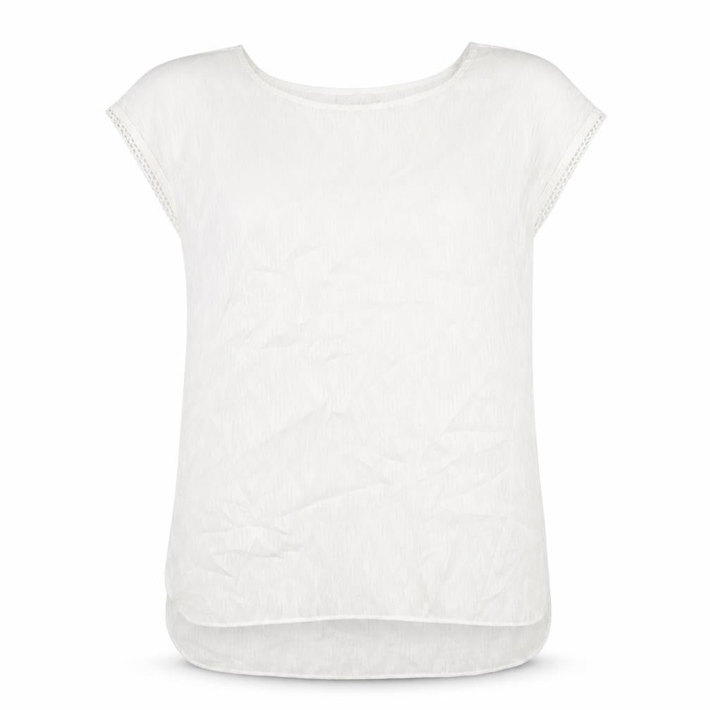 Charli Womens White Argyle/Diamond Polyester Basic T-Shirt Size 8 Boat Neck