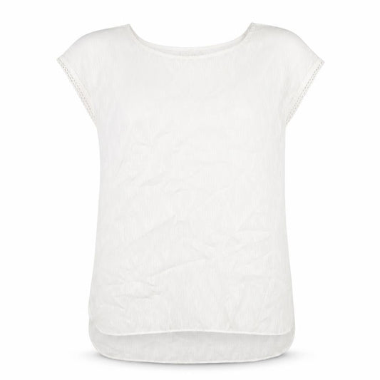 Charli Womens White Argyle/Diamond Polyester Basic T-Shirt Size 8 Boat Neck