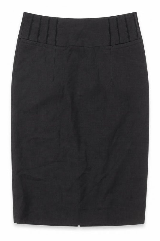 Next Womens Grey Polyester Straight & Pencil Skirt Size 10 Zip