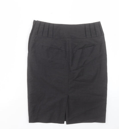 Next Womens Grey Polyester Straight & Pencil Skirt Size 10 Zip