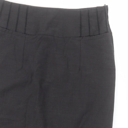 Next Womens Grey Polyester Straight & Pencil Skirt Size 10 Zip