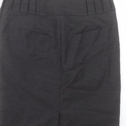 Next Womens Grey Polyester Straight & Pencil Skirt Size 10 Zip