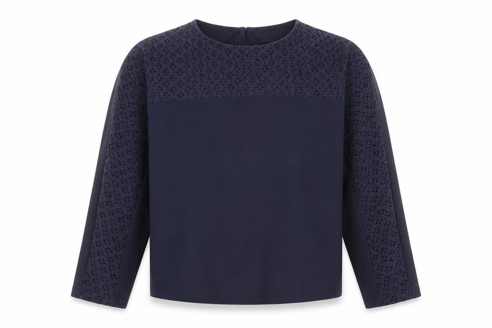 Marks & Spencer Girls Blue Polyester Basic Casual Size 11-12 Years Crew Neck Button