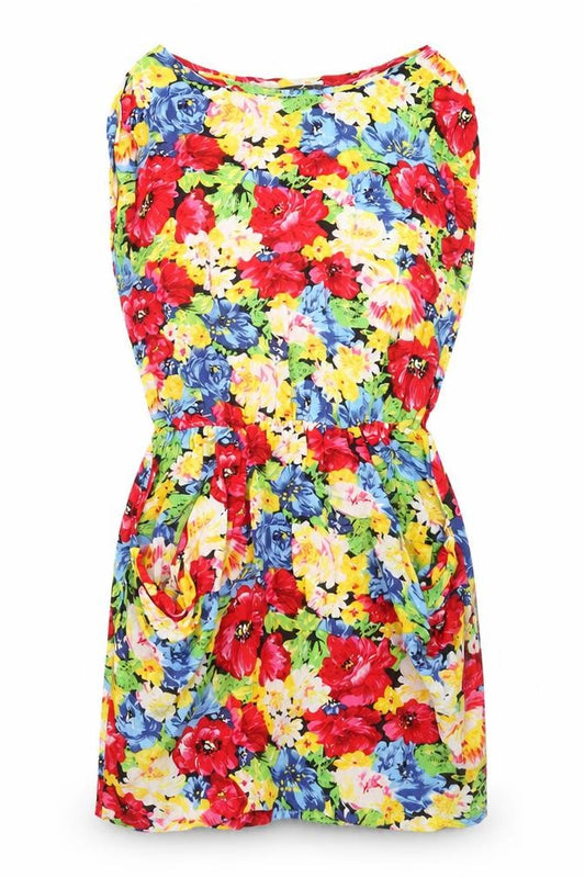 Miss Harvey Womens Multicoloured Floral Viscose A-Line Size 10 Crew Neck Pullover