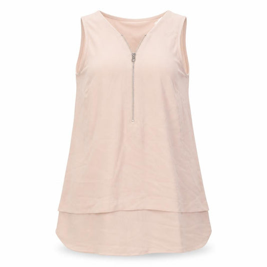 Atmosphere Womens Pink Polyester Basic Tank Size 8 V-Neck