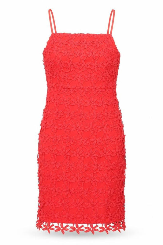 Papaya Womens Red Polyester Shift Size 8 Square Neck Zip