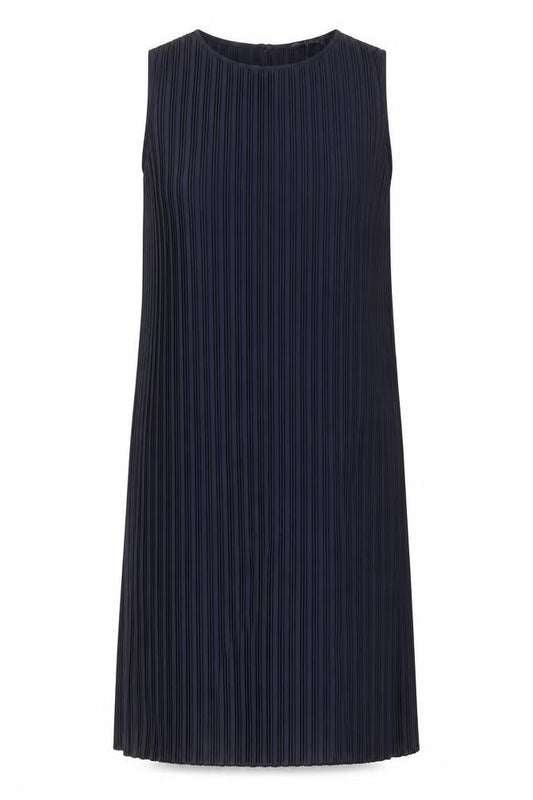 Marks and Spencer Womens Blue Polyester A-Line Size 12 Crew Neck Button
