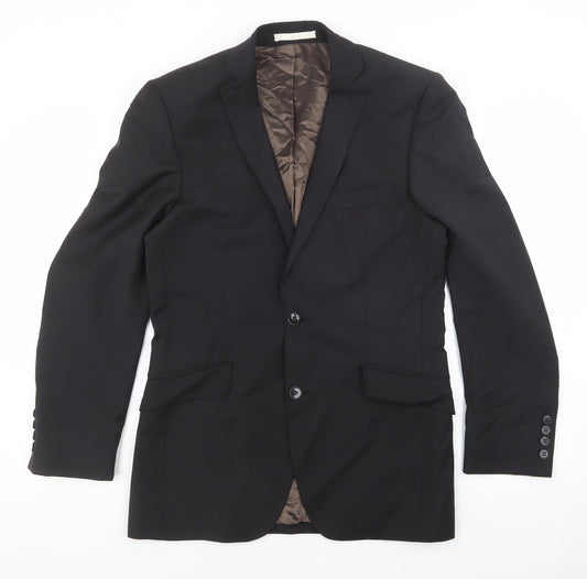 Burton Mens Black Wool Jacket Blazer Size 36 - Pockets on front