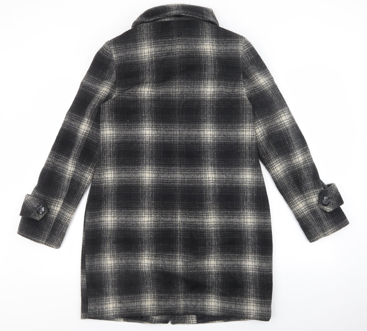 Debenhams Womens Multicoloured Plaid Trench Coat Coat Size 10 Button - Collared