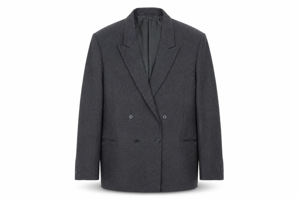 Bruce Corman Mens Grey Geometric Polyester Jacket Blazer Size 44
