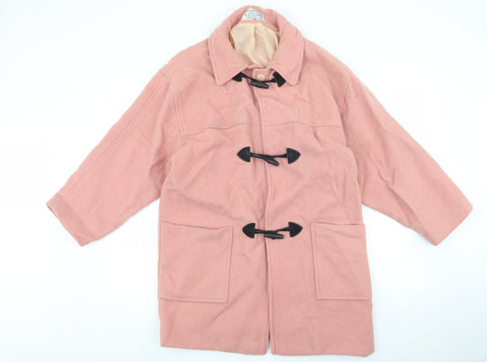 David Barry Womens Pink Pea Coat Coatigan Size 12 Toggle
