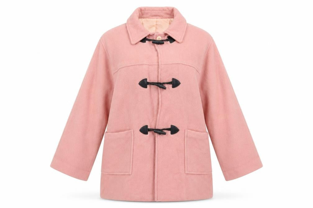 David Barry Womens Pink Pea Coat Coatigan Size 12 Toggle