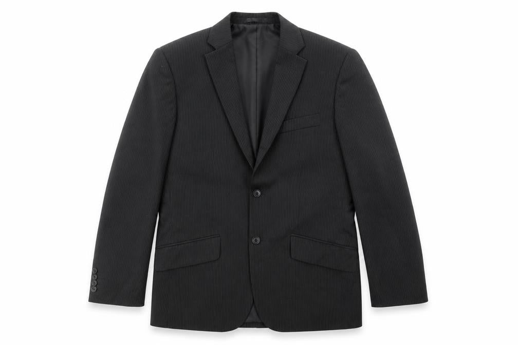 F&F Mens Black Striped Polyester Jacket Suit Jacket Size 38