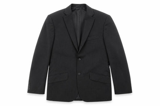 F&F Mens Black Striped Polyester Jacket Suit Jacket Size 38