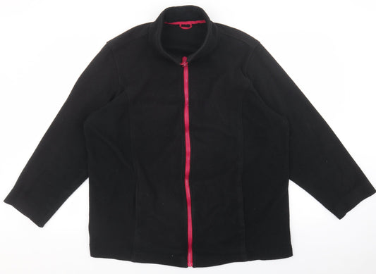 Preworn Womens Black Quilted Jacket Size L Zip - Pink zip