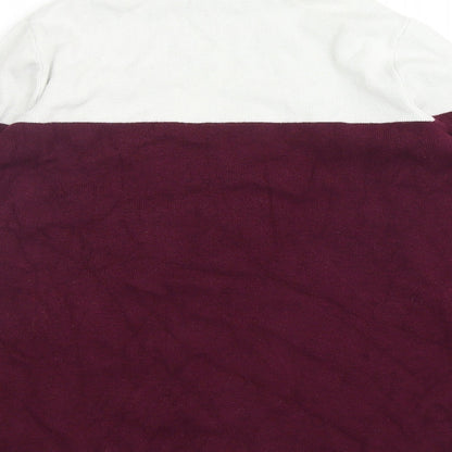 Marks & Spencer Womens Purple Mock Neck Viscose Pullover Jumper Size 10 - Colourblock