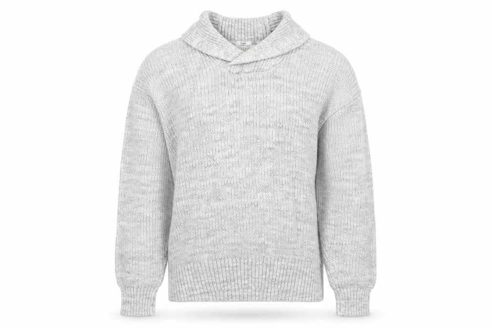 H&M Mens Grey Collared Cotton Pullover Jumper Size S