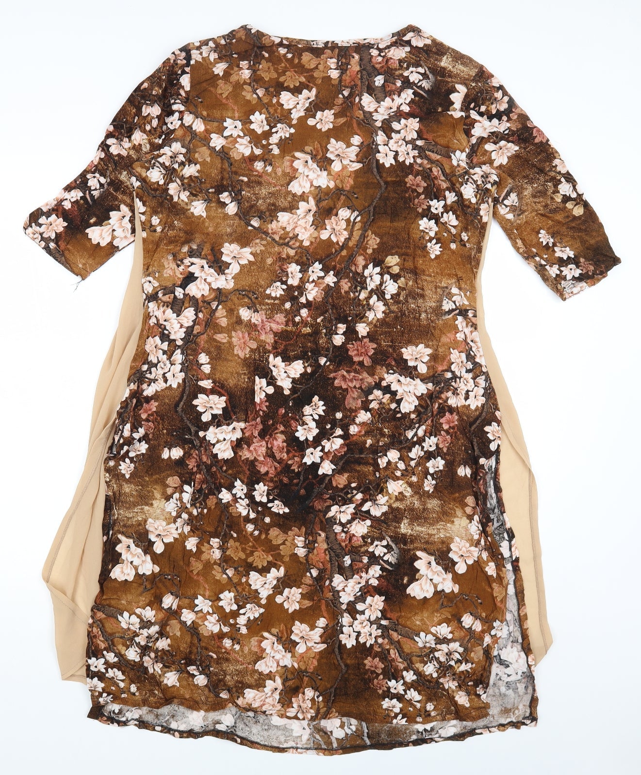 Preworn Womens Multicoloured Floral Cotton A-Line Size 2XL Round Neck Pullover