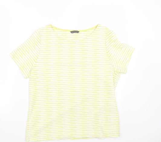 Profile Womens Yellow Polyester Basic T-Shirt Size 14 Round Neck