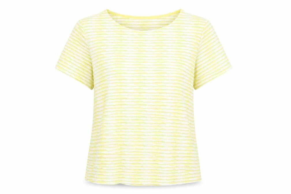 Profile Womens Yellow Polyester Basic T-Shirt Size 14 Round Neck