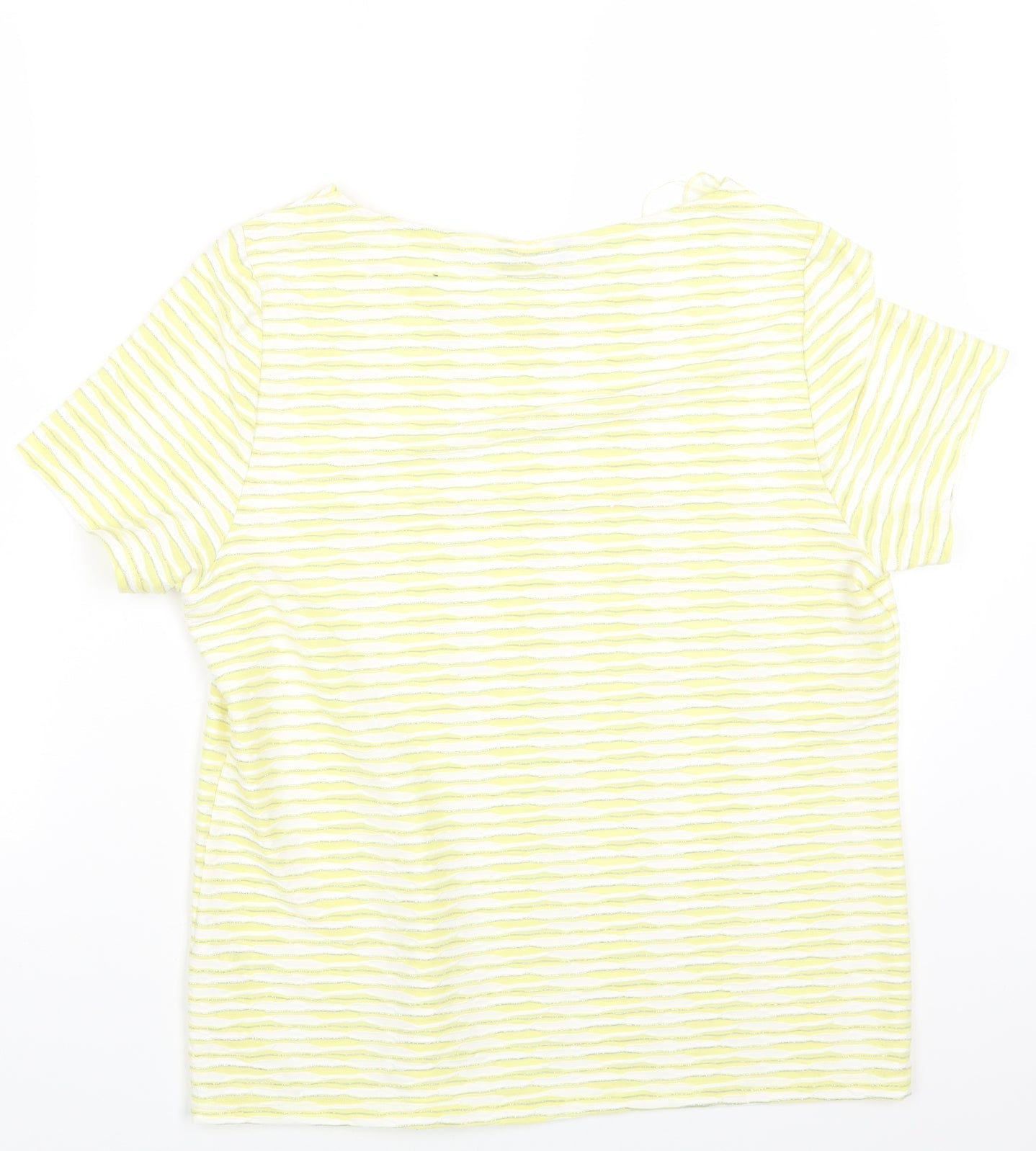 Profile Womens Yellow Polyester Basic T-Shirt Size 14 Round Neck