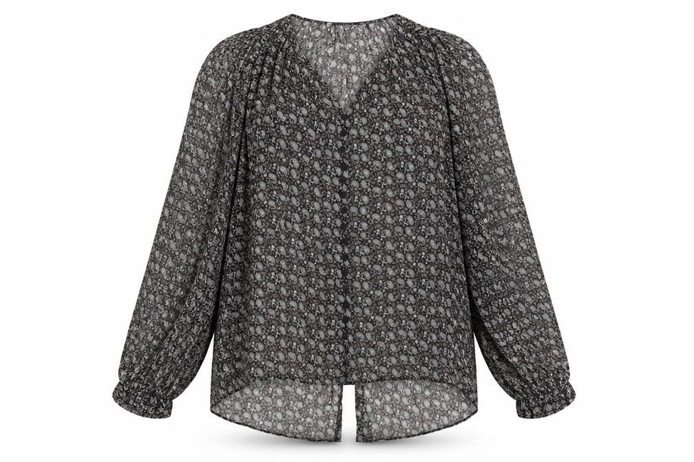 Zara Womens Multicoloured Geometric Polyester Basic Blouse Size S Round Neck