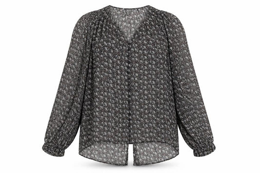 Zara Womens Multicoloured Geometric Polyester Basic Blouse Size S Round Neck
