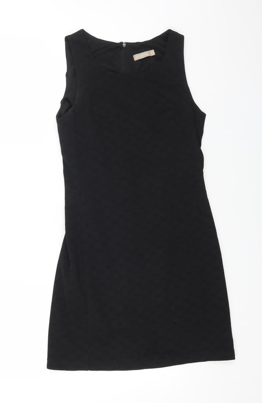 Forcast Womens Black Polyester A-Line Size 6 Round Neck Zip