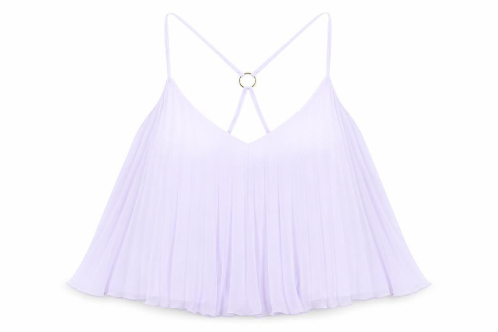 River Island Womens Purple Polyester Cropped T-Shirt Size 14 Scoop Neck