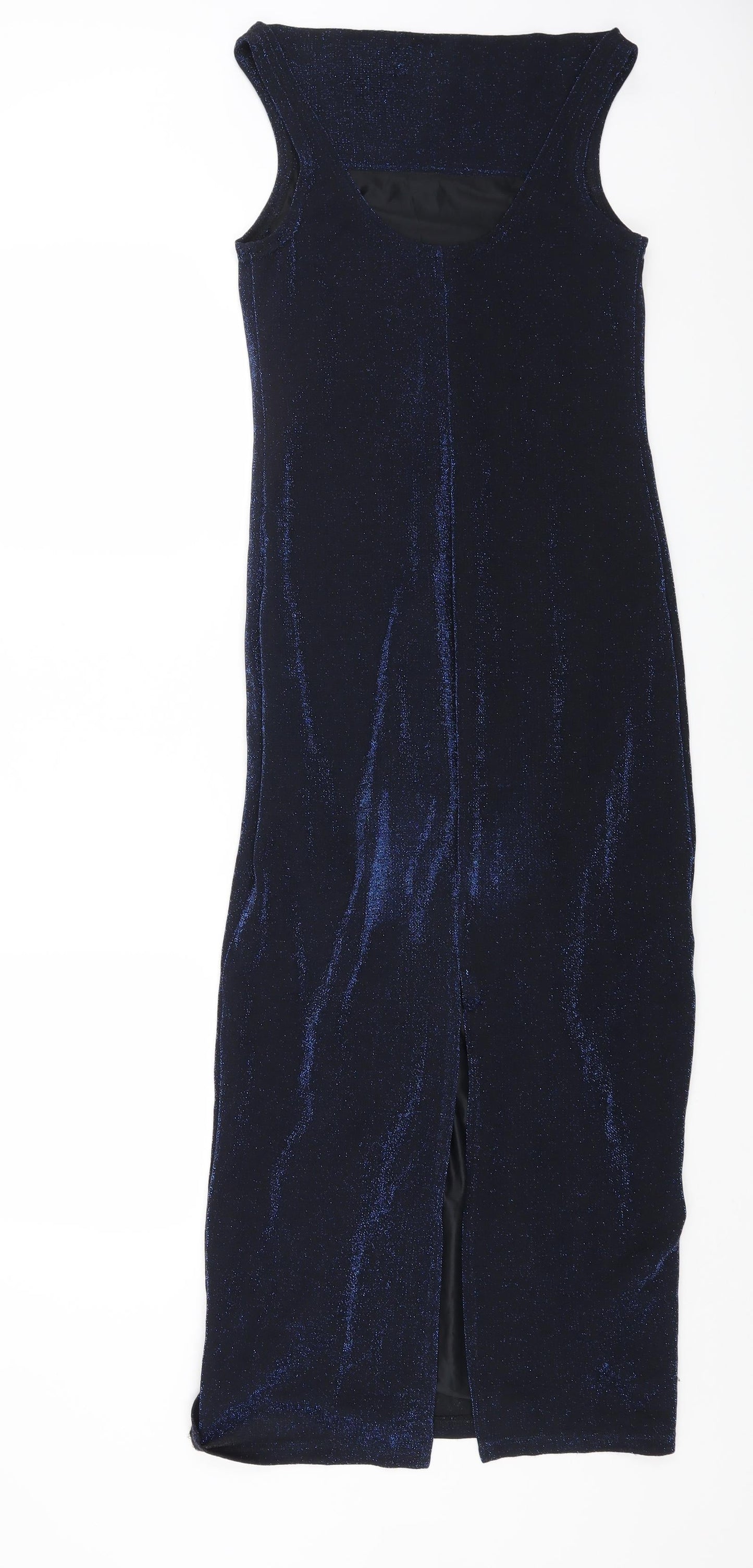 New Look Womens Blue Nylon Maxi Size 10 Cowl Neck Pullover