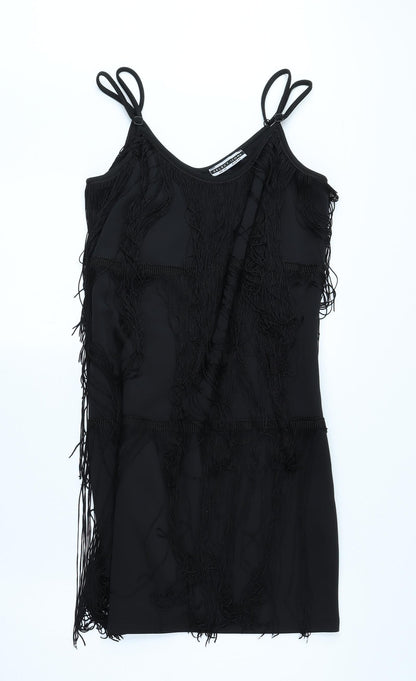 Selections Womens Black Polyester Mini Size 12 Crew Neck Pullover