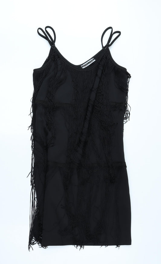 Selections Womens Black Polyester Mini Size 12 Crew Neck Pullover