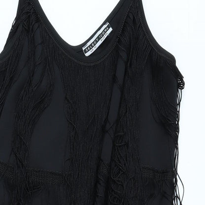 Selections Womens Black Polyester Mini Size 12 Crew Neck Pullover