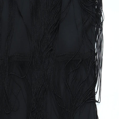 Selections Womens Black Polyester Mini Size 12 Crew Neck Pullover