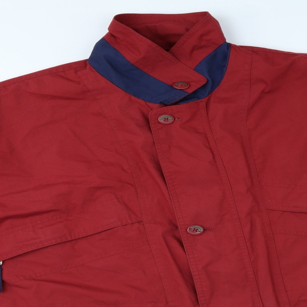 Roamer Mens Red Overcoat Coat Size L Button