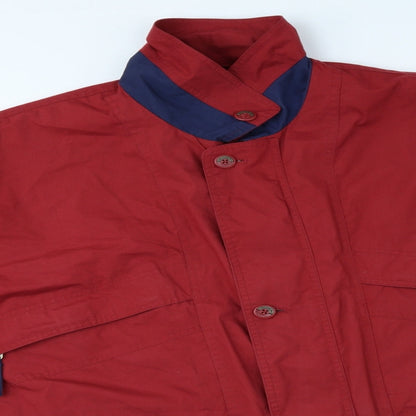 Roamer Mens Red Overcoat Coat Size L Button