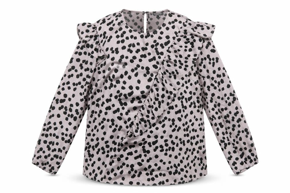 Topshop Womens Purple Geometric Polyester Basic Blouse Size 12 Round Neck