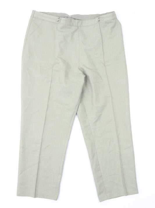 Marks and Spencer Womens Green Polyester Straight Jeans Size 18 L26 in Regular