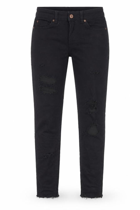 New Look Womens Black Cotton Skinny Jeans Size 6 L27 in Regular Zip