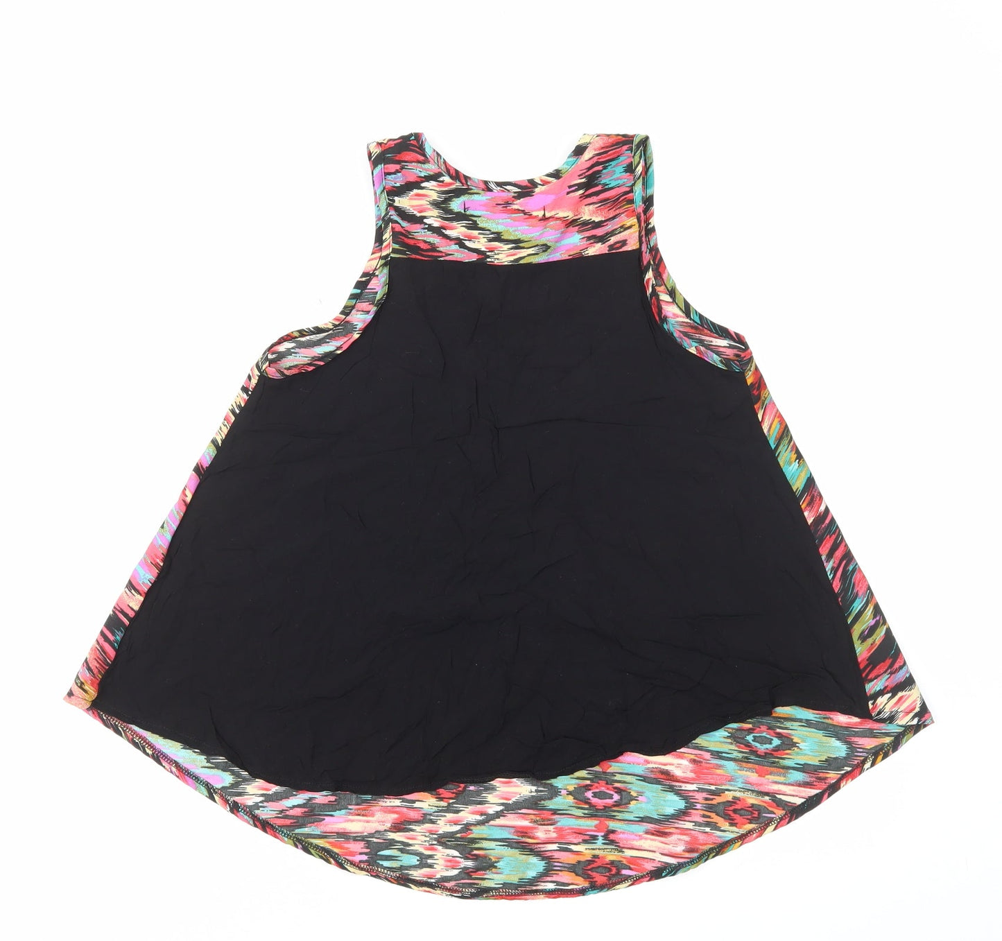 Cuesta Blanca Womens Multicoloured Geometric Viscose Basic Tank Size 14 Round Neck
