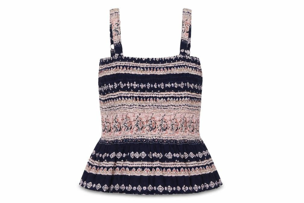 Pistachio Womens Multicoloured Geometric Polyester Cropped Tank Size M Square Neck