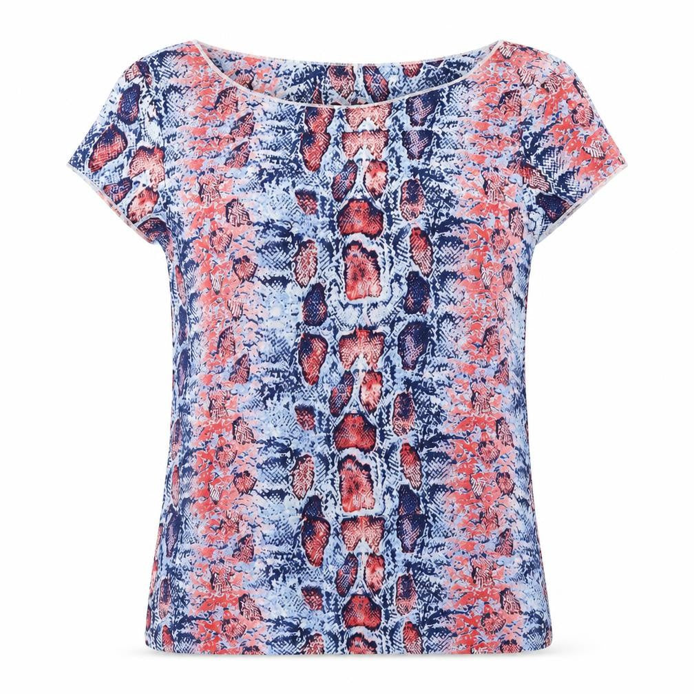 Tricot Womens Multicoloured Animal Print Polyester Basic Blouse Size XS Round Neck - snake