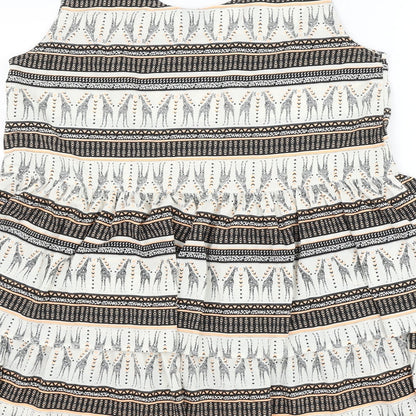 ASOS Womens Multicoloured Geometric Polyester Basic Tank Size 10 Round Neck - Giraffe