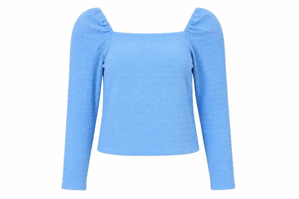 H&M Womens Blue Polyester Basic Blouse Size S Square Neck