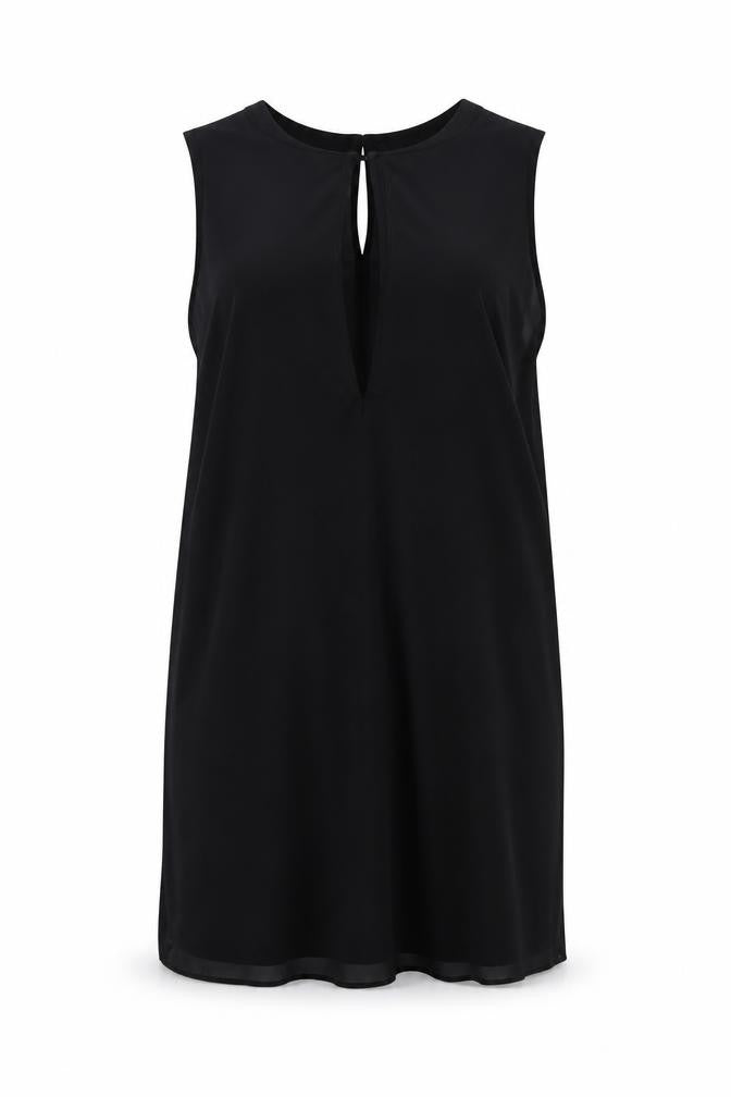 Taillissime Womens Black Polyester Tank Dress Size 16 Mock Neck Pullover