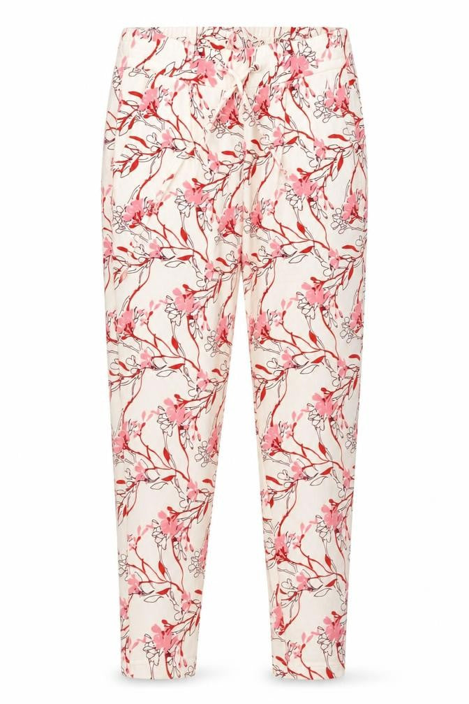 ICHI Womens Multicoloured Floral Polyester Trousers Size S L25 in Regular Drawstring