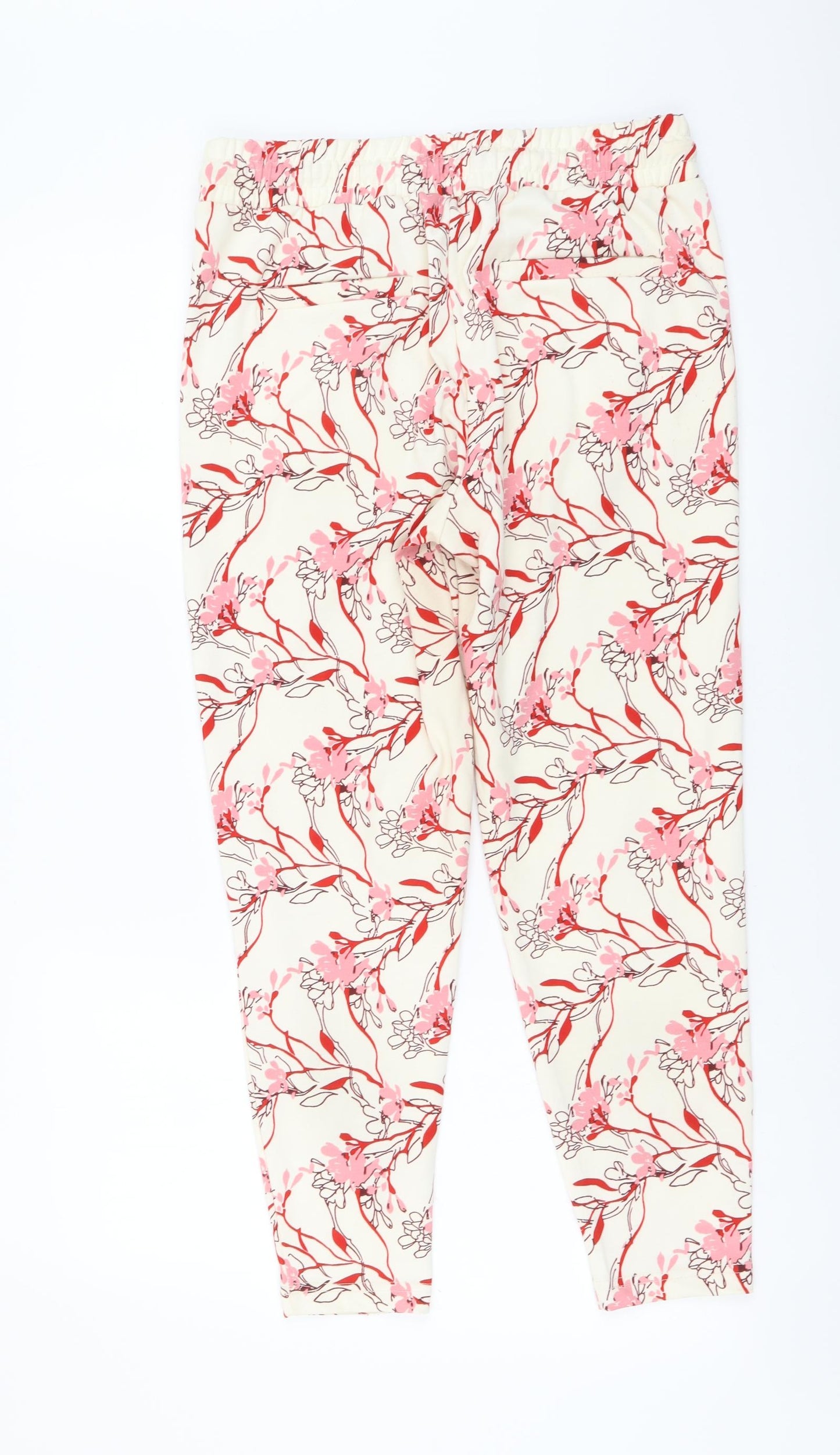 ICHI Womens Multicoloured Floral Polyester Trousers Size S L25 in Regular Drawstring